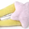 A cute girlish headwear decorated with yellow plush hair clips and pink stars Application Scenario